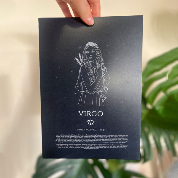Virgo Zodiac Print, Midnight Black