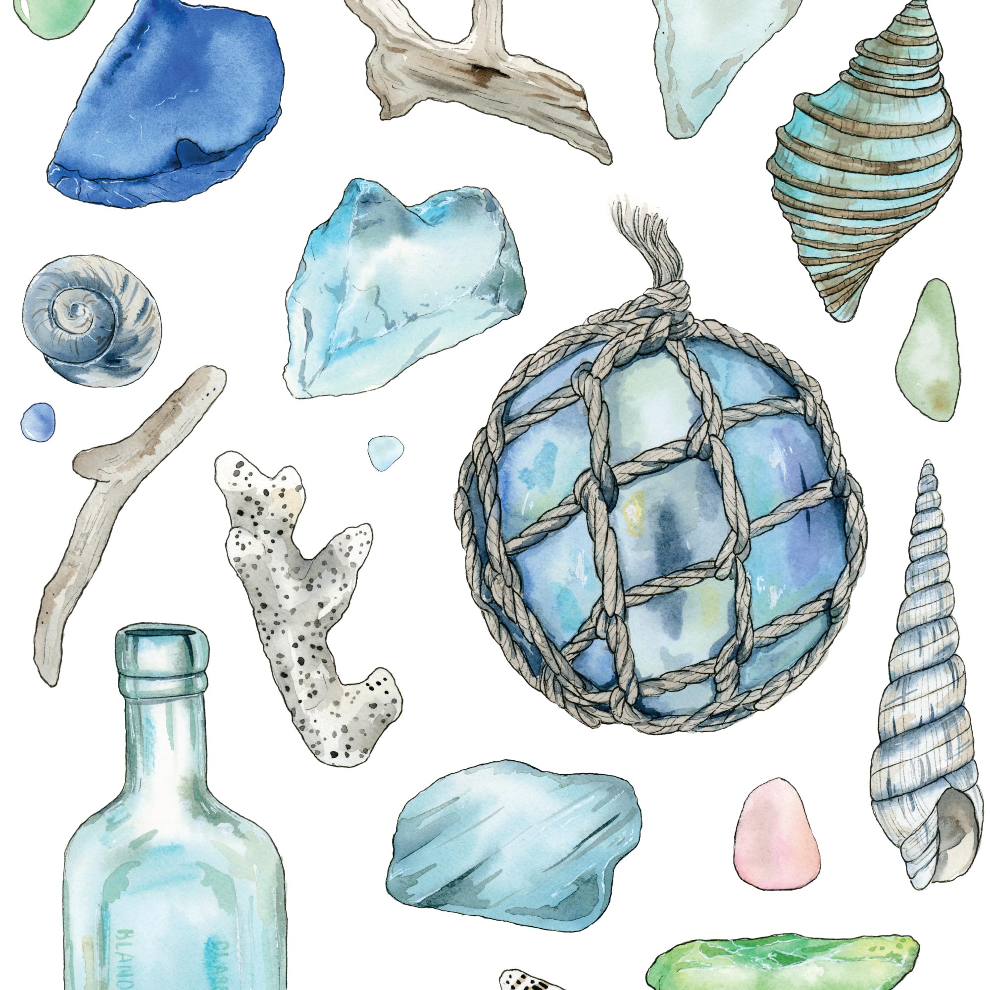 Close of up of Ocean Treasures Print
