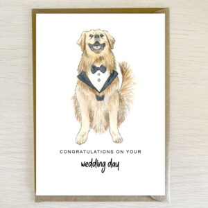Dog in Suit Wedding Card by Artist Brigette Rivers of BRD Prints