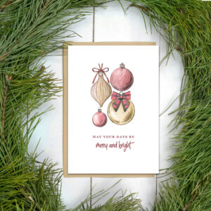 Baubles Christmas Card by BRD Prints