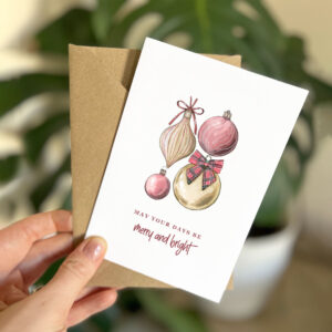 Merry and Bright Christmas Card by BRD Prints